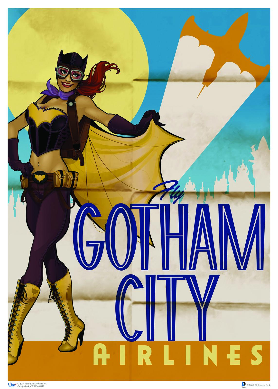 Retro Batgirl Gotham City Airlines Wall Art