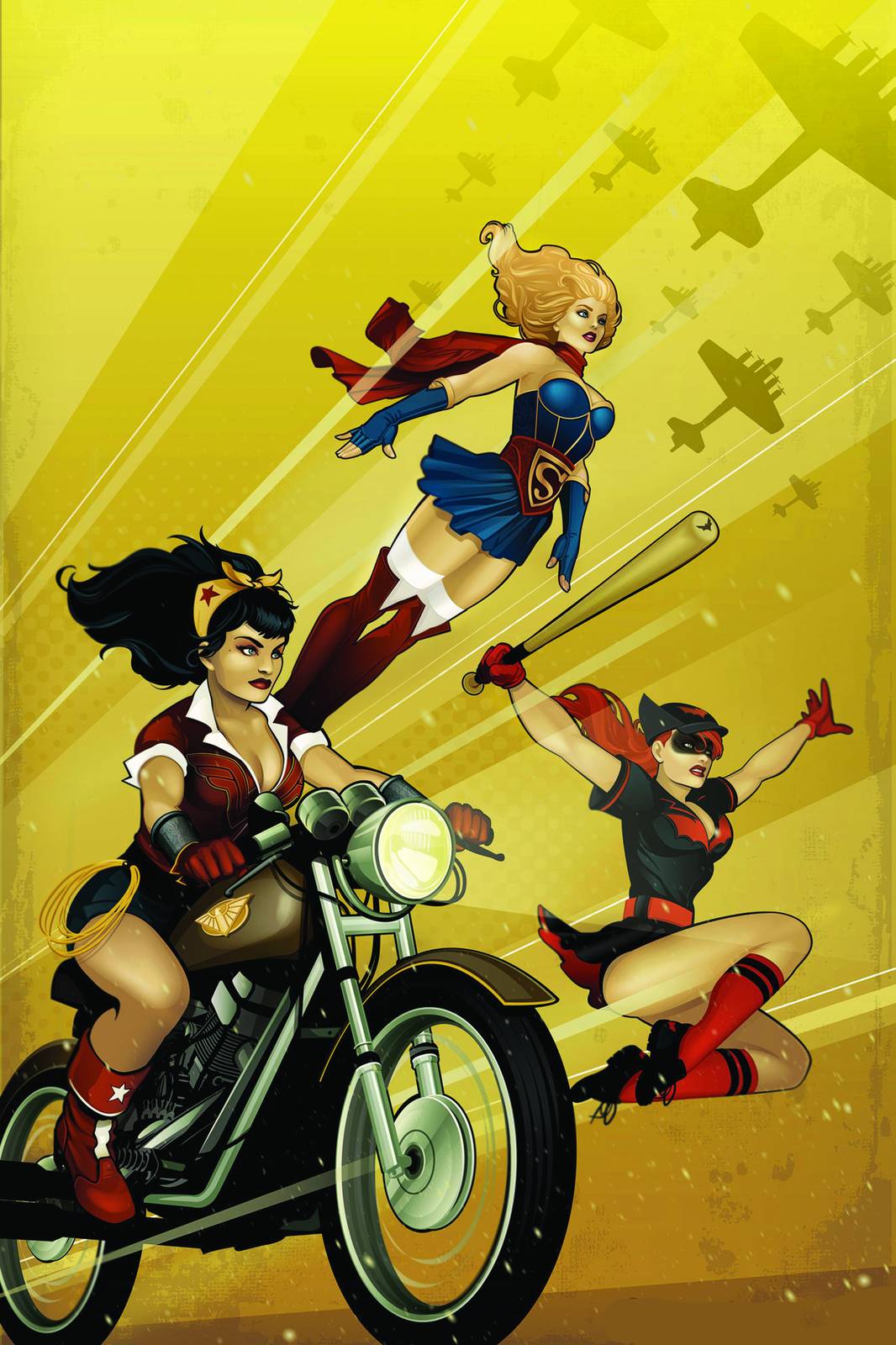 Dynamic Comic Trio Motorcycle & Flying Wall Art
