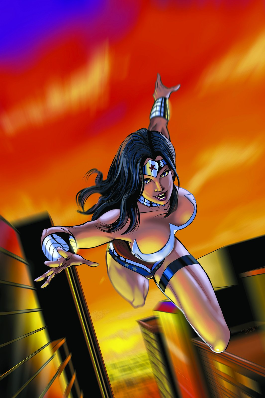 Dynamic Wonder Woman City Flight Wall Art