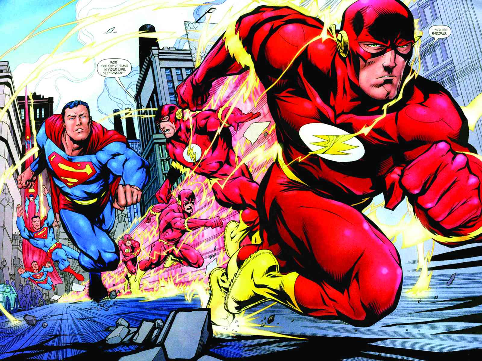 Superman & Flash Dynamic Action Wall Art