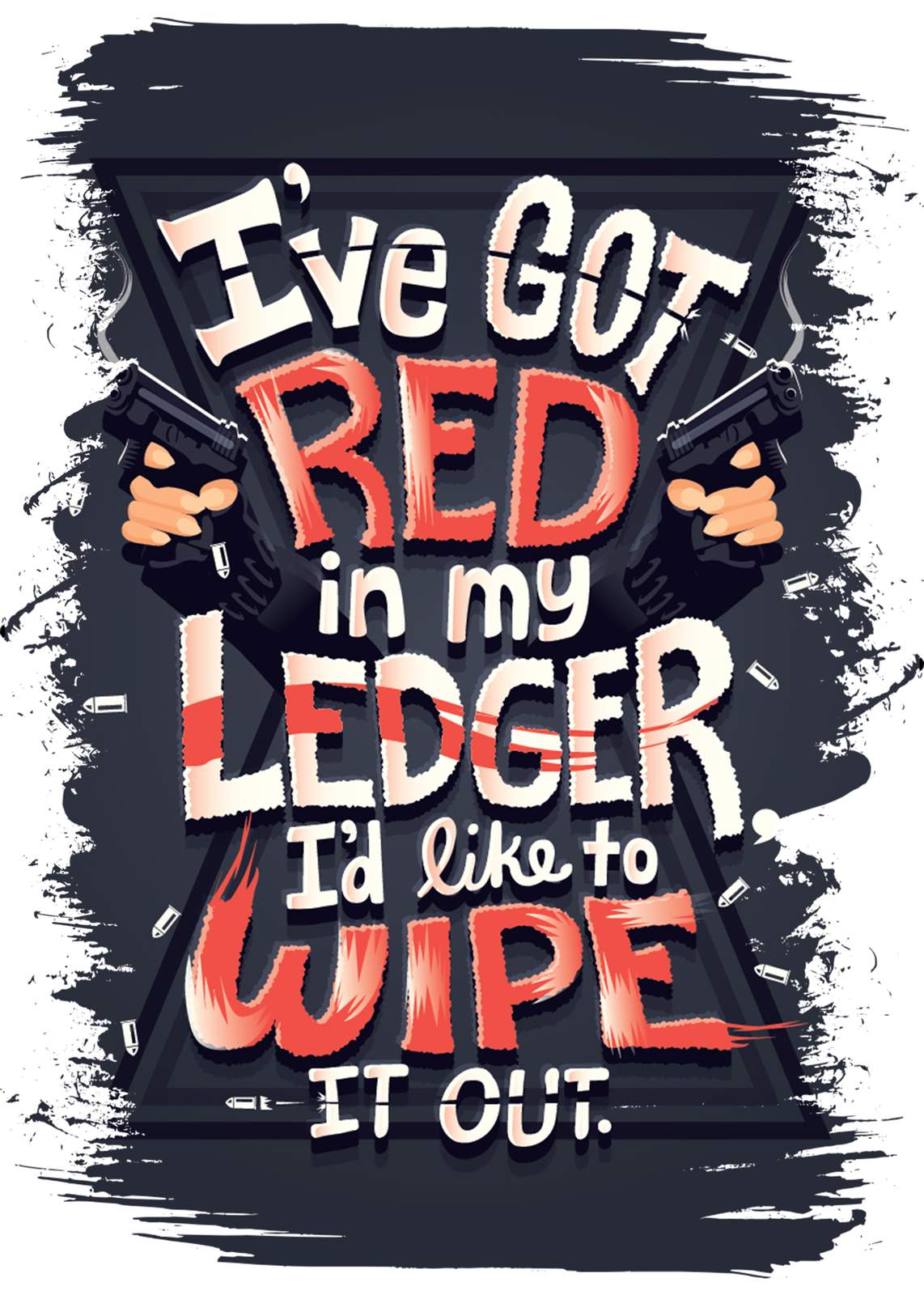 Bold "Red in my Ledger" Typography Wall Art