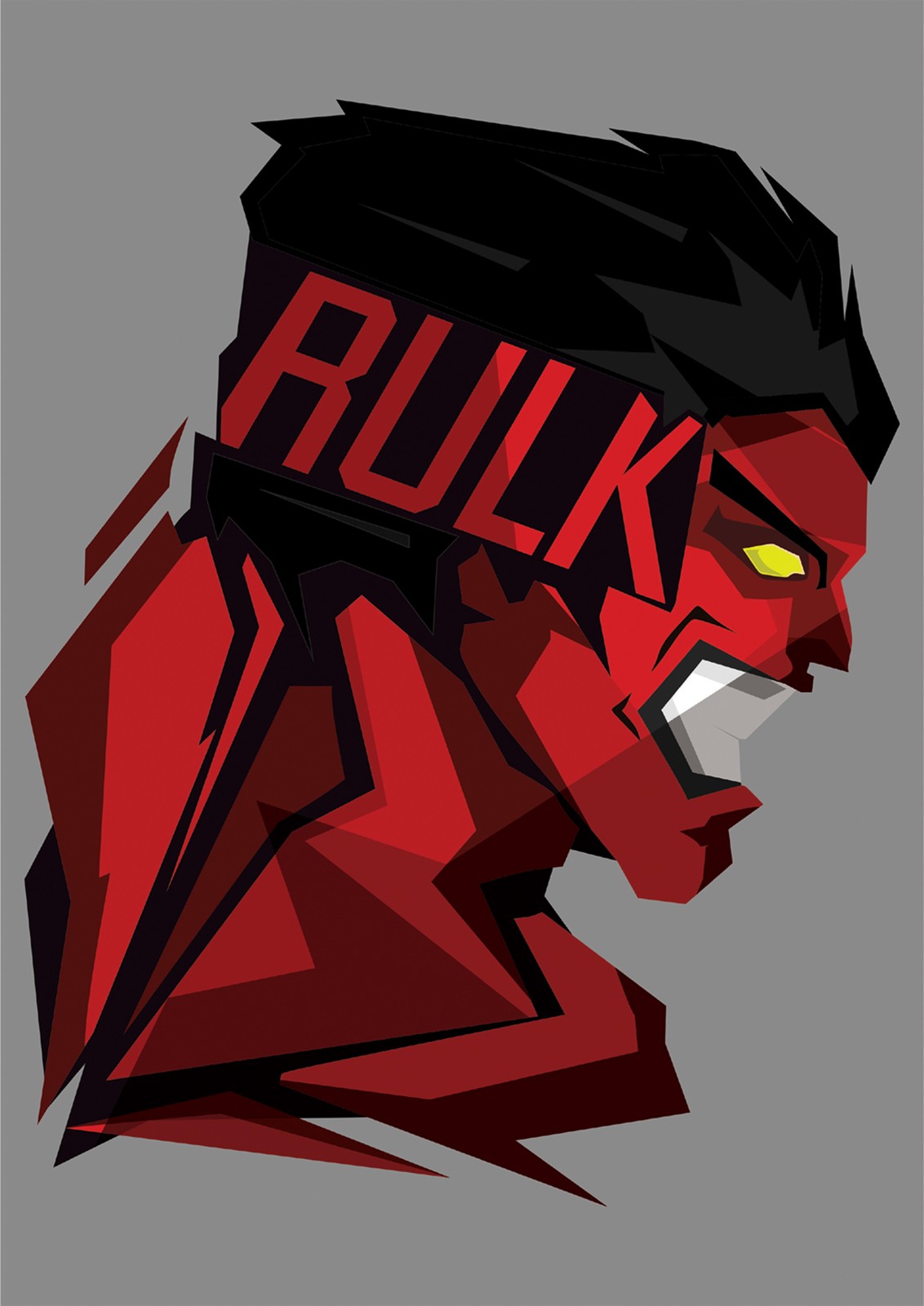 Angry Red Hulk Graphic Wall Art