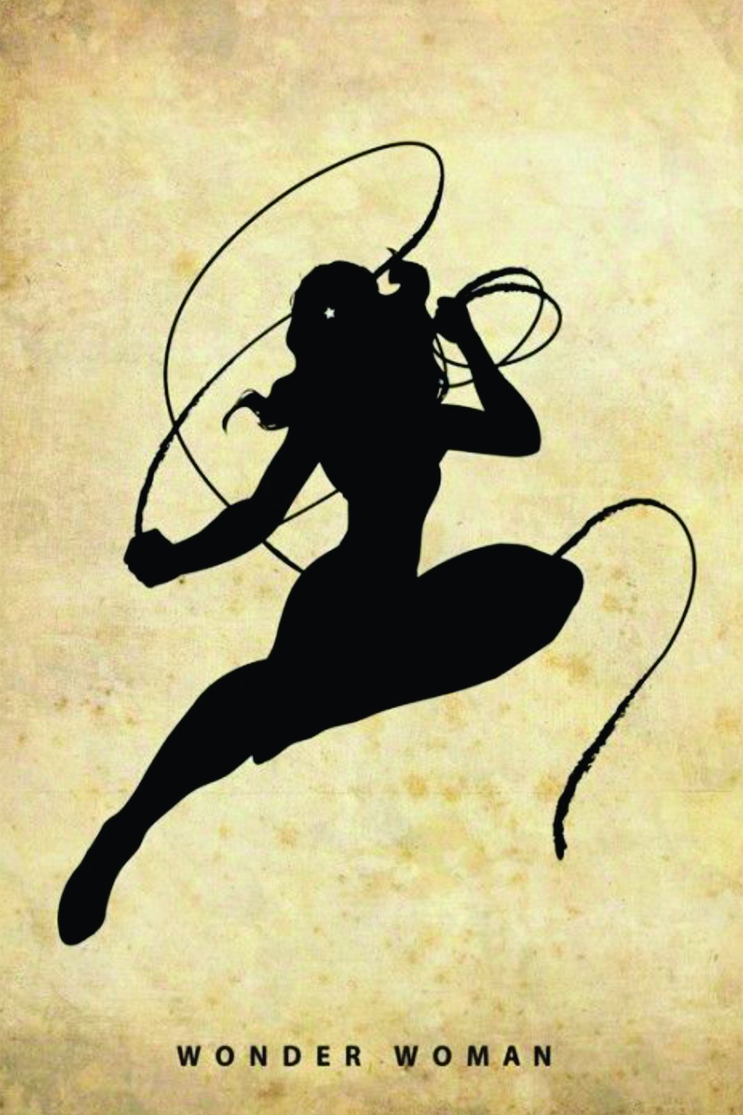 Retro Wonder Woman Silhouette Wall Art
