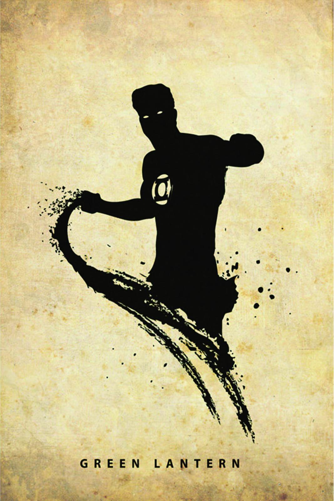 Green Lantern Minimalist Silhouette Wall Art