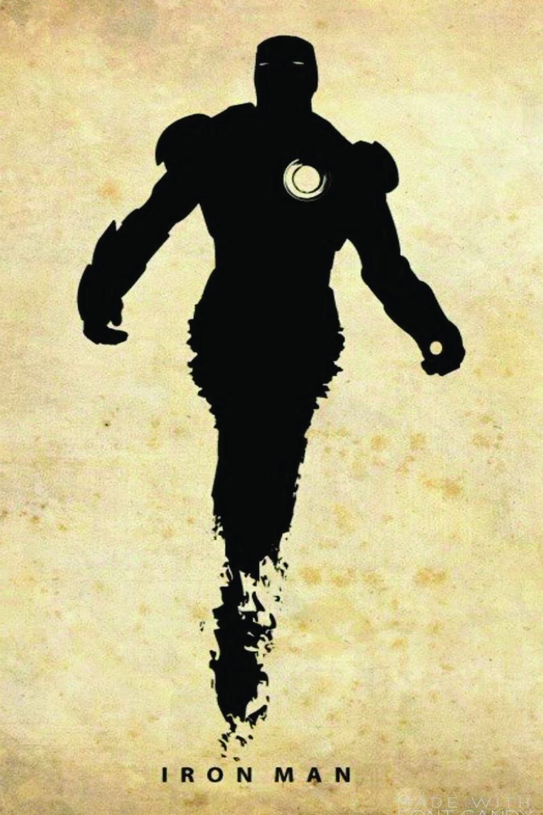 Iron Man Silhouette Retro Wall Art