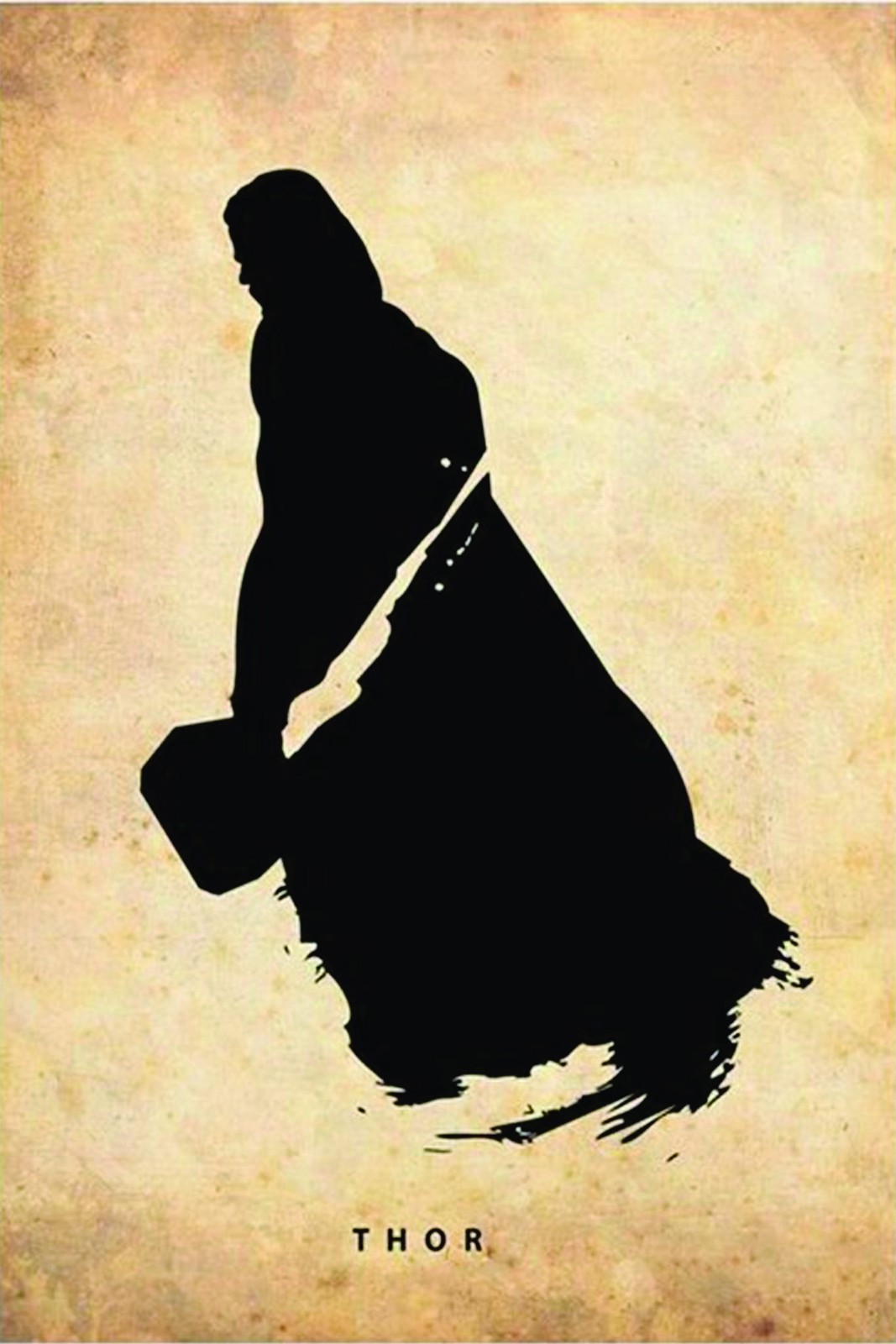 Minimalist Thor Silhouette Wall Art