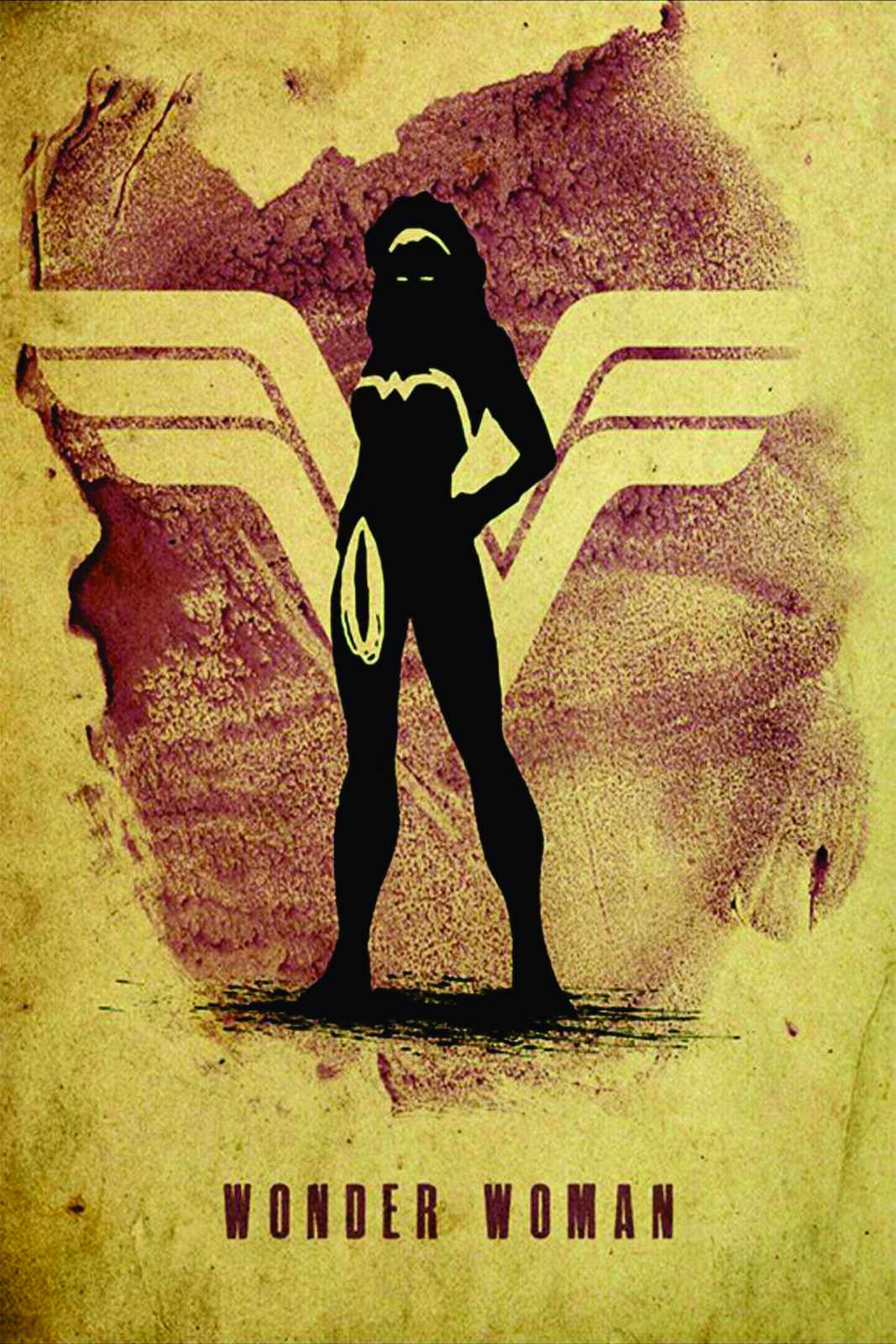 Vintage Wonder Woman Silhouette Wall Art