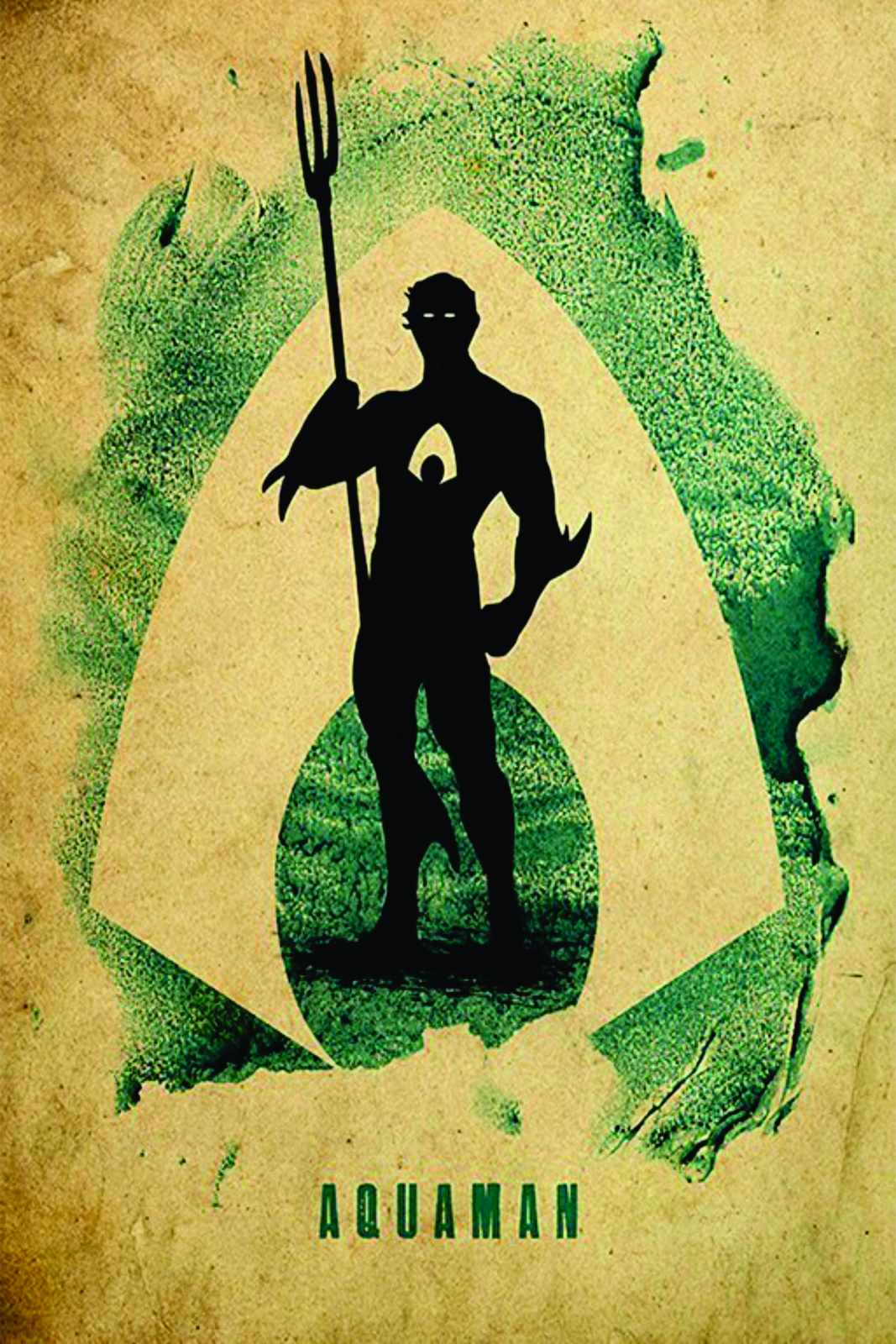 Aquaman Silhouette Vintage Poster Wall Art