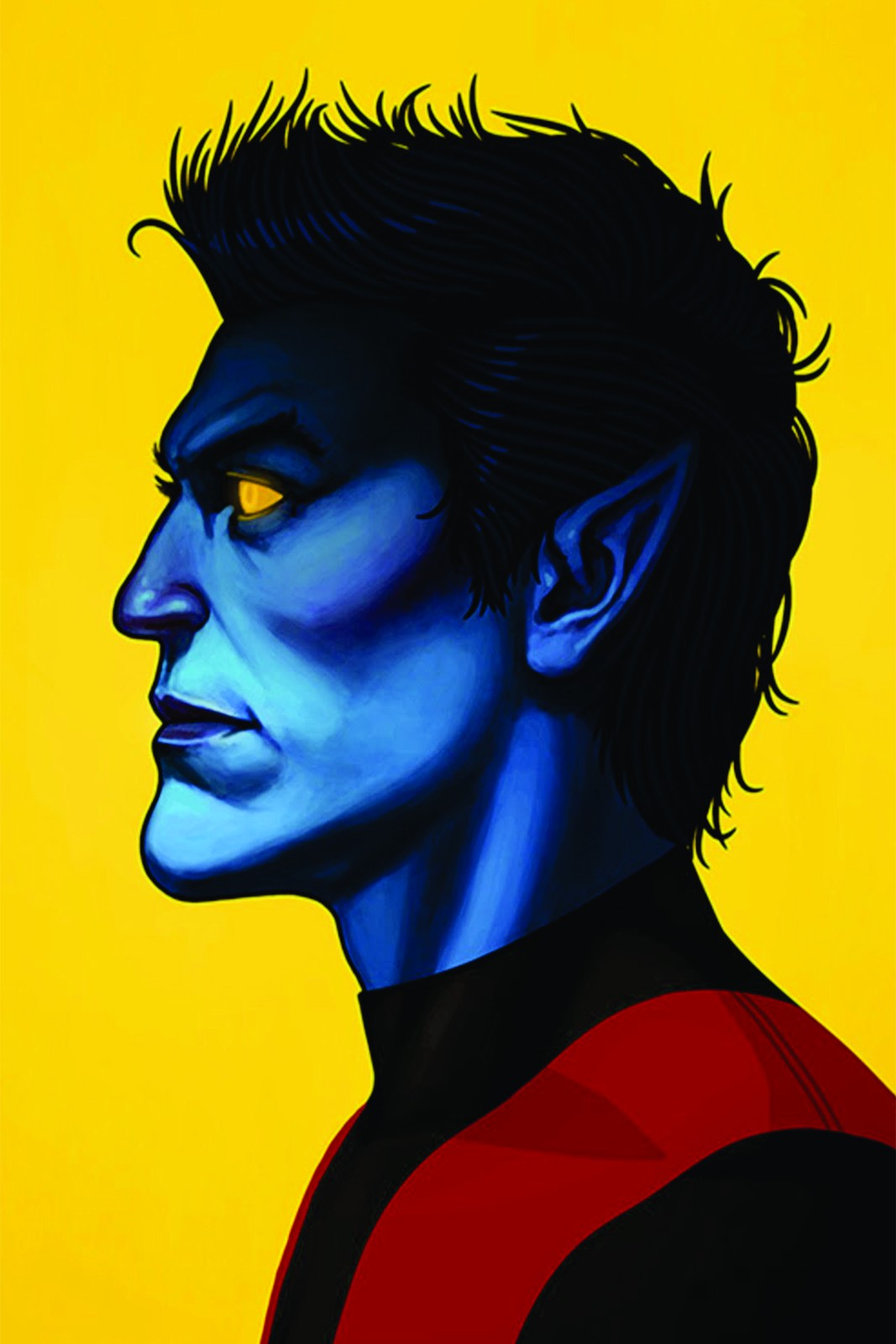 Vibrant Blue Mutant Portrait Wall Art