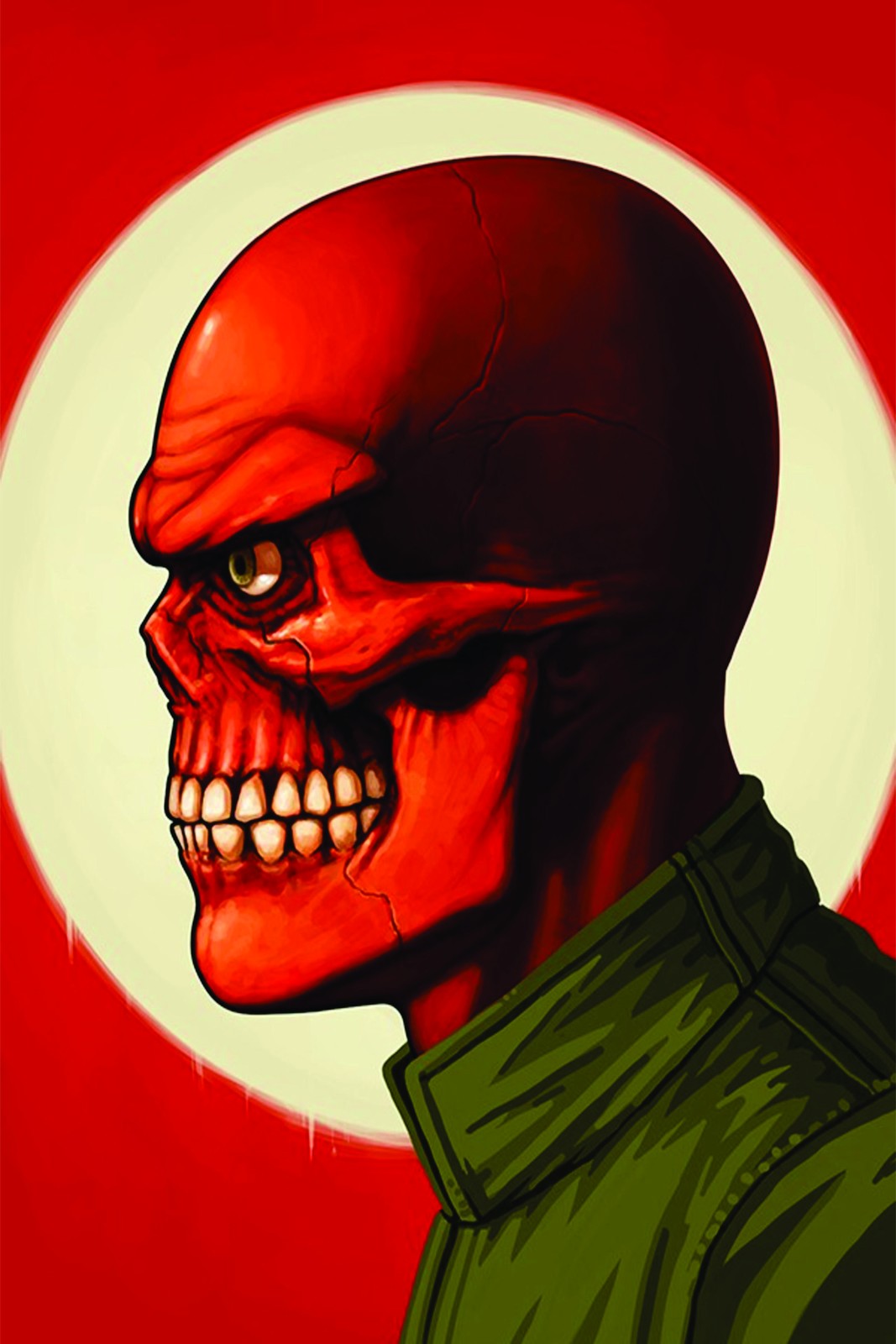 Iconic Red Skull Comic Art Wall Art