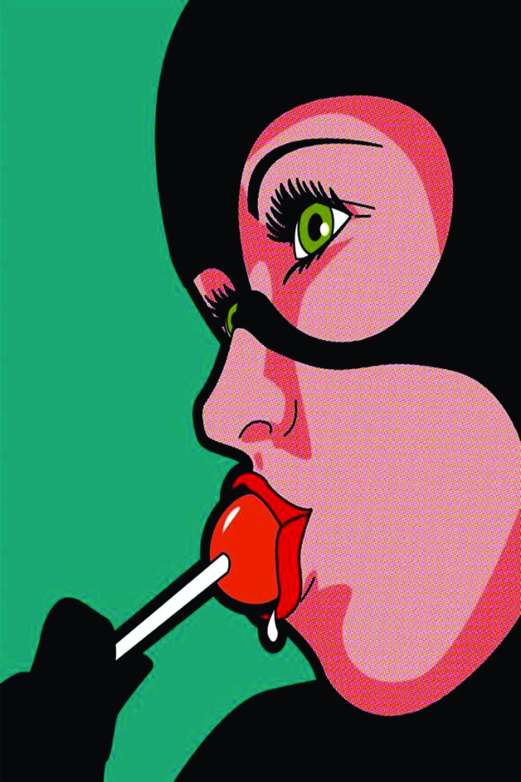 Pop Art Siren Green Lollipop Wall Art