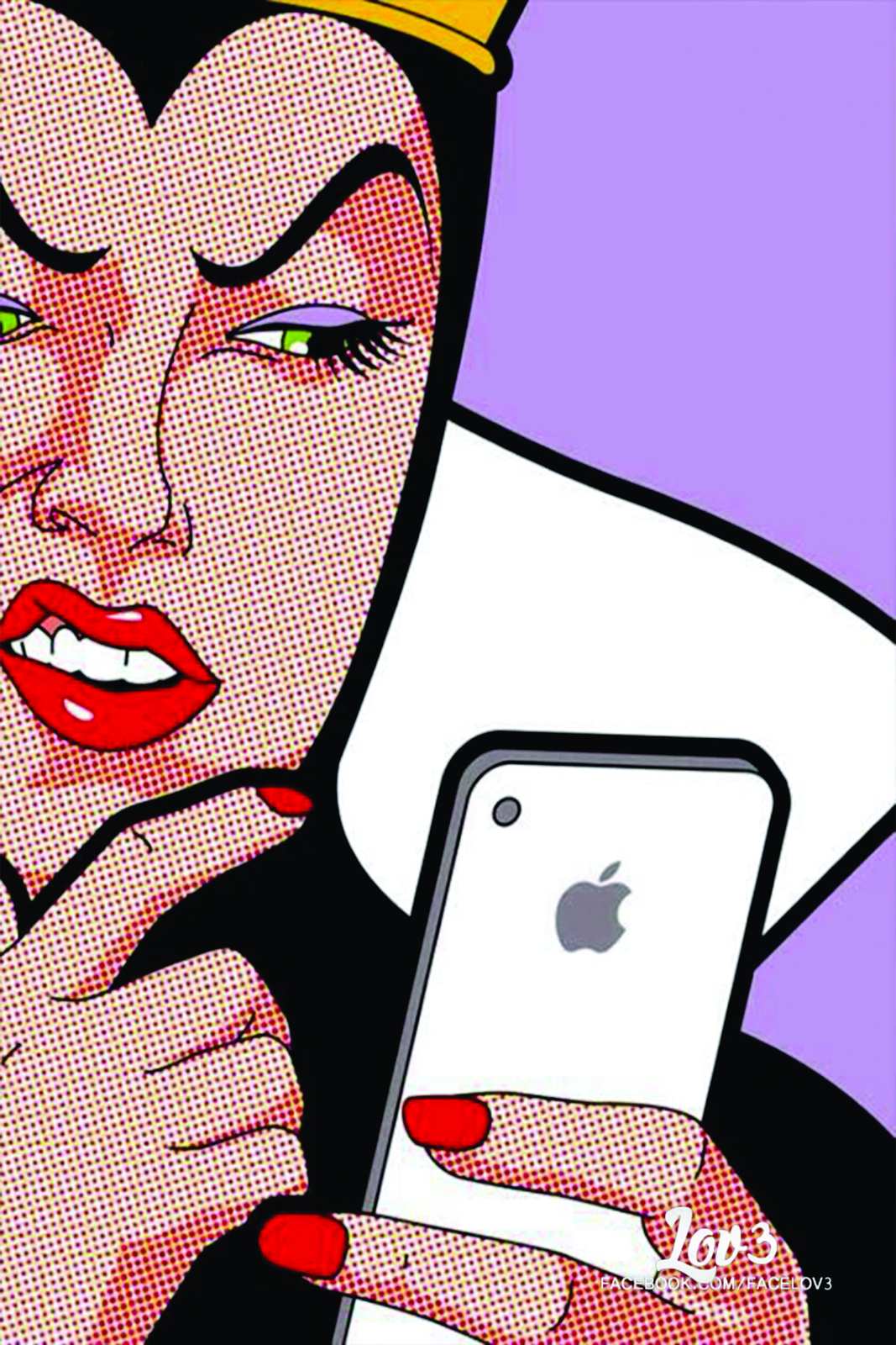 Pop Art Evil Queen Phone Wall Art
