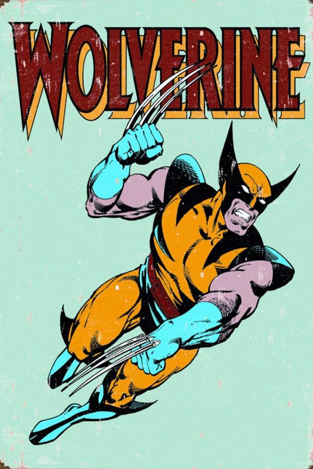 Retro Wolverine Action Comic Wall Art