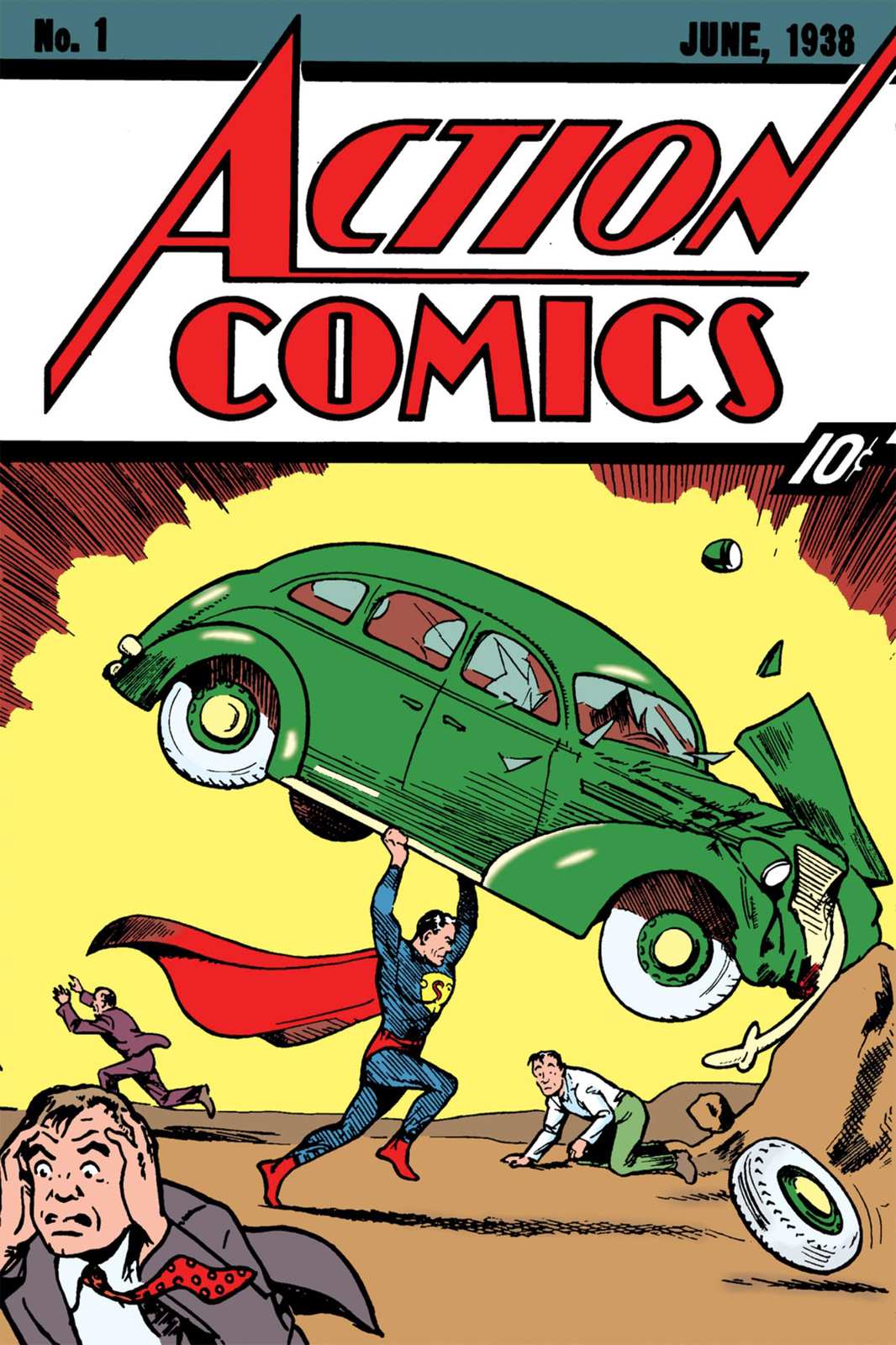 Action Comics #1 Superman Car Lift Wall Art
