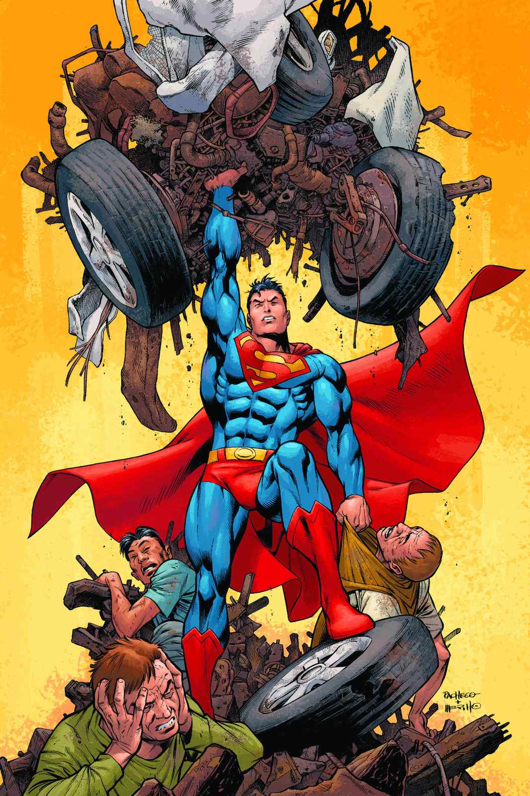 Superman Lifting Wreckage Wall Art