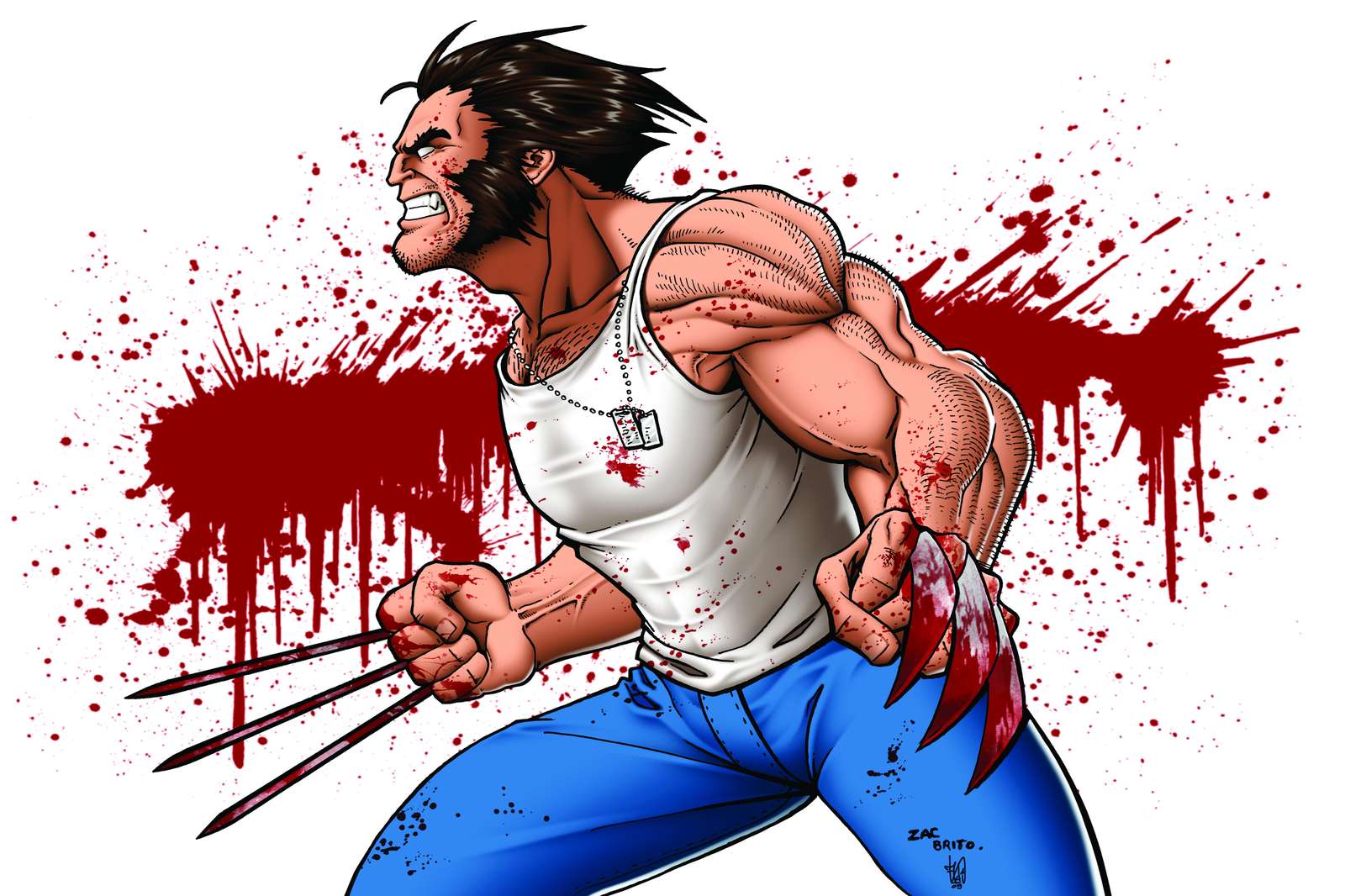 Ferocious Wolverine Action Wall Art