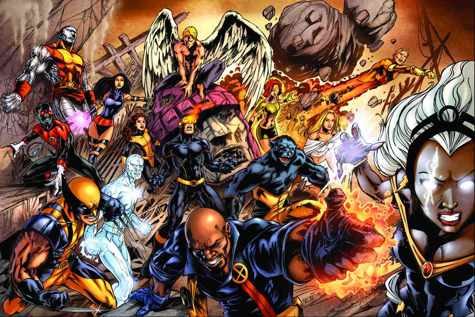 Iconic X-Men Team Vintage Comic Wall Art