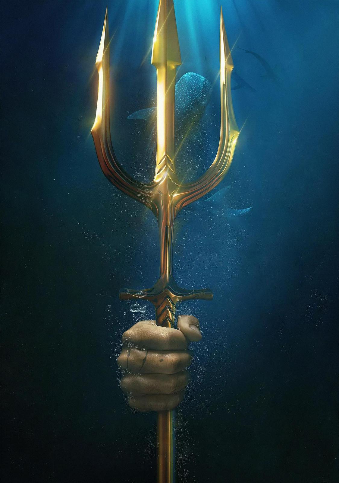 Golden Trident Underwater King Wall Art