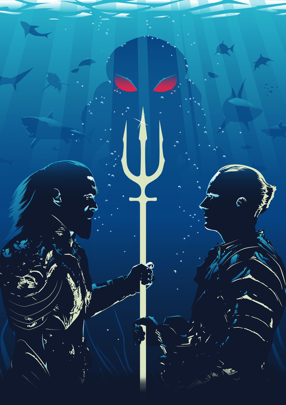 Ocean Battle King & Black Manta Wall Art