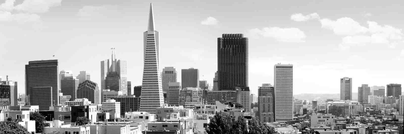 San Francisco Skyline Black & White Wall Art
