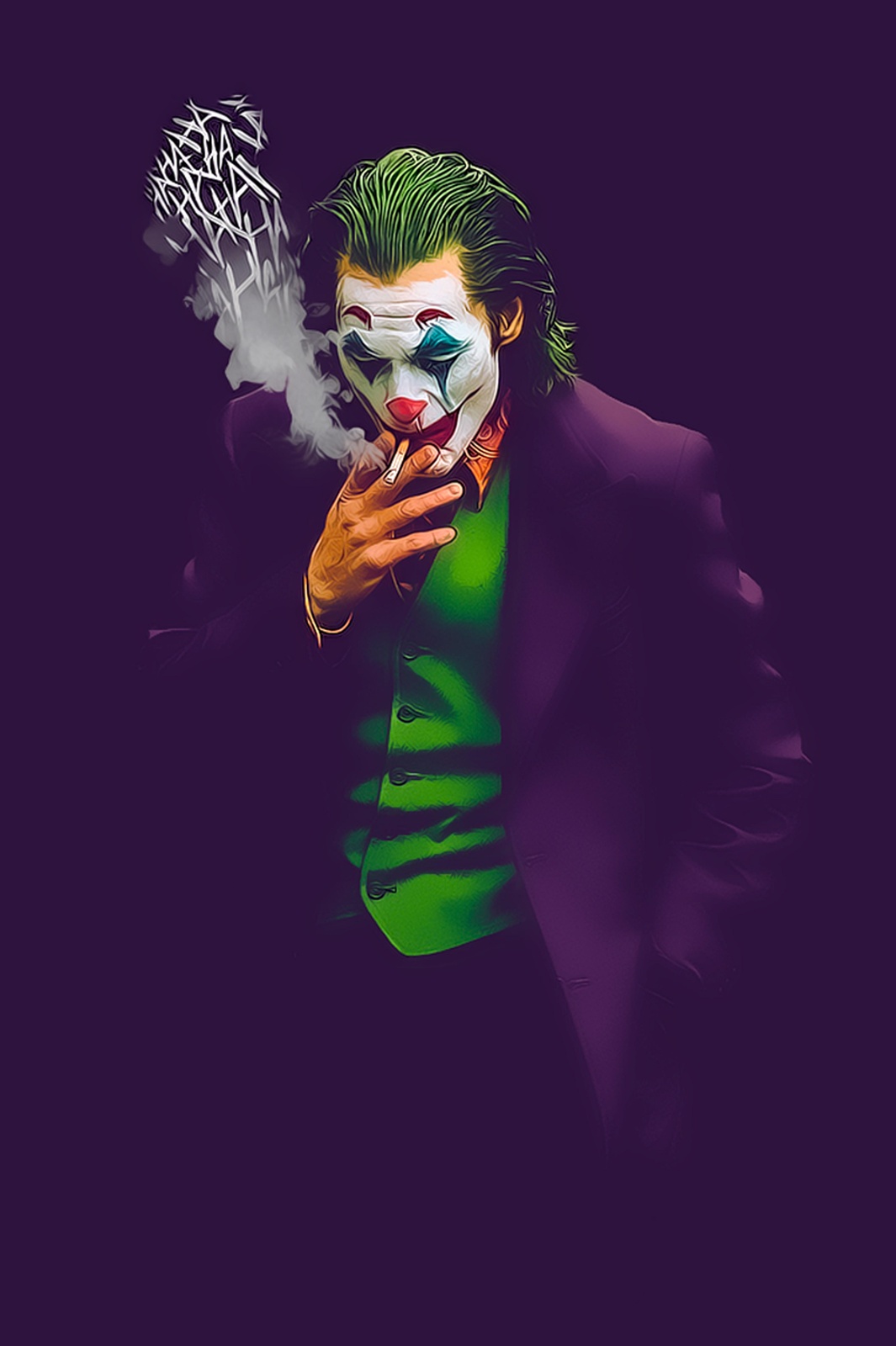 Iconic Joker "HA HA HA" Smoking Wall Art