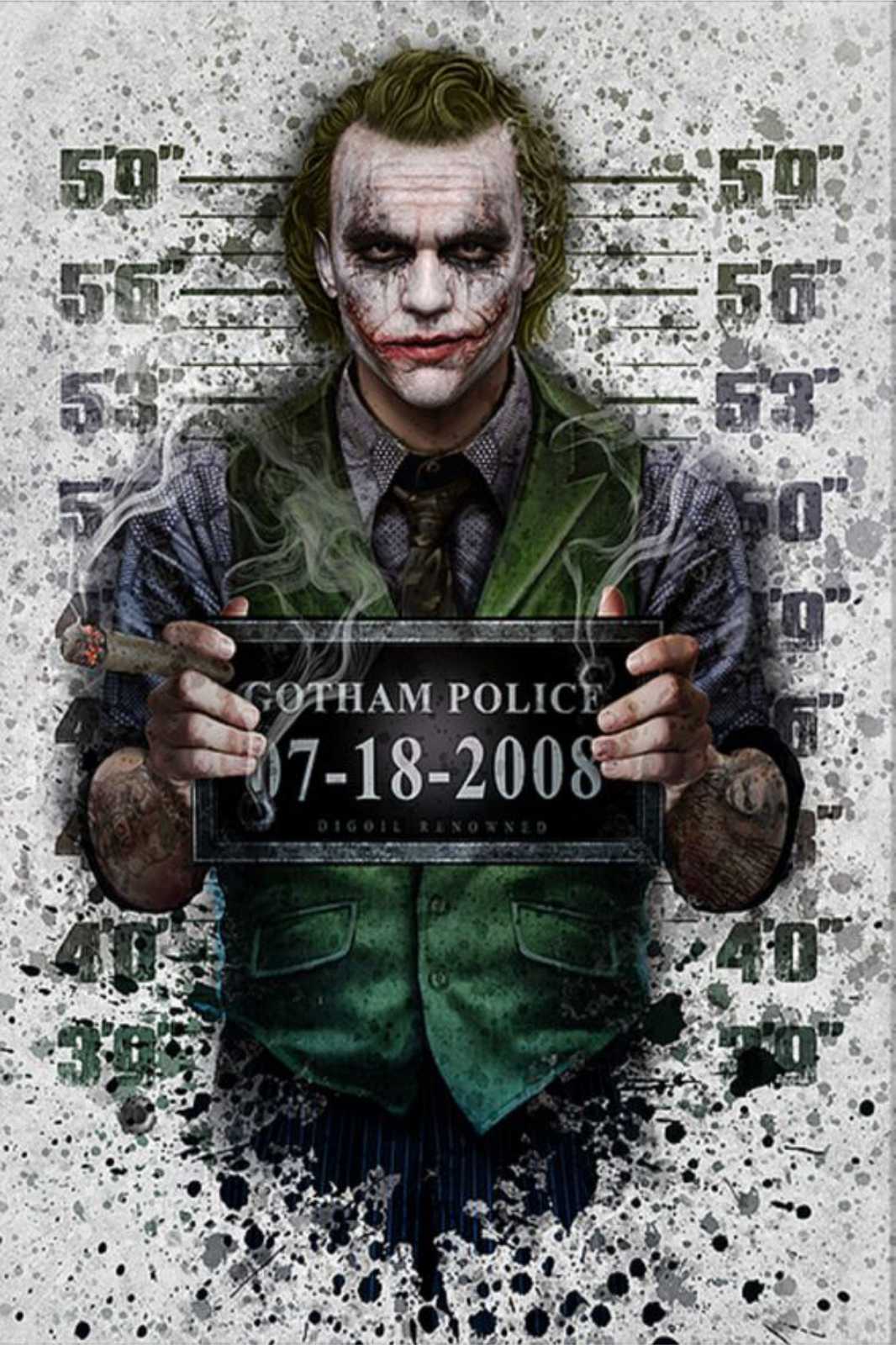 Iconic Joker Mugshot Wall Art | Movie Art