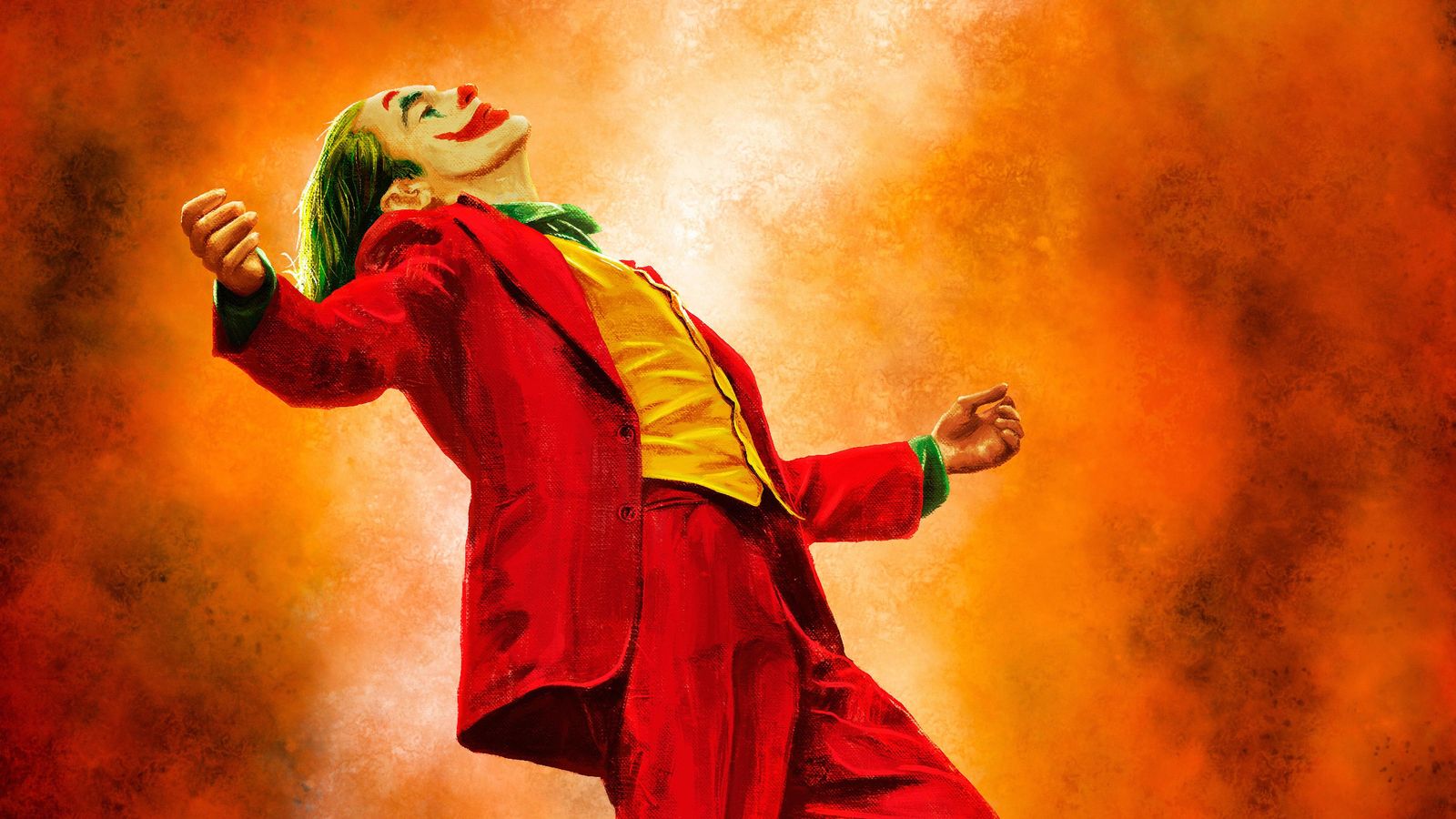 Iconic Joker Portrait Red Suit Wall Art