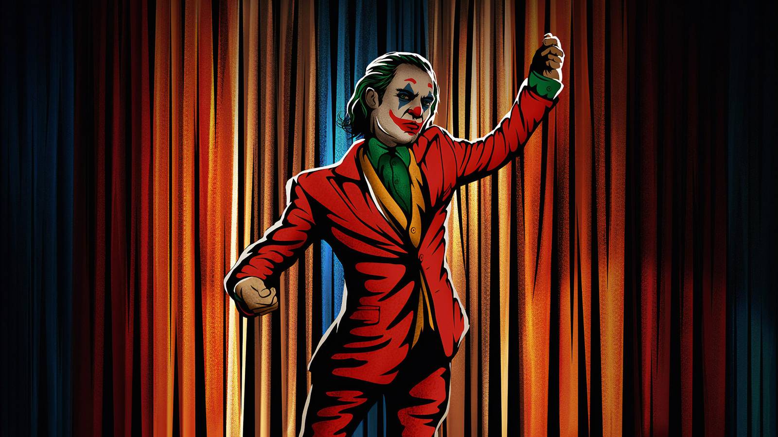 Joker Standing Tall Red Suit Wall Art