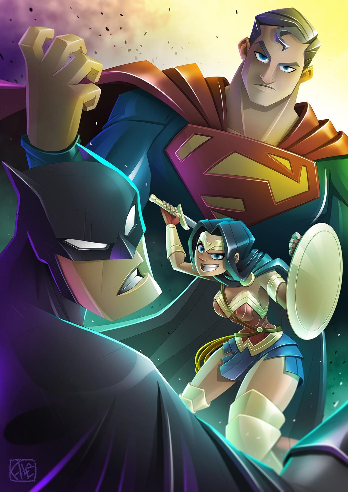 DC Heroes Dynamic Duo Batman & Superman Wall Art