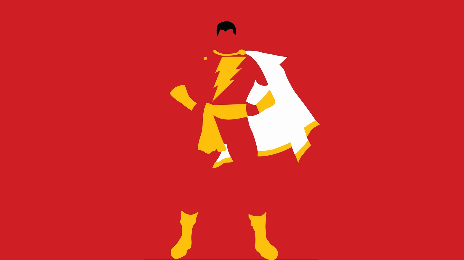 Shazam Superhero Minimalist Red Wall Art