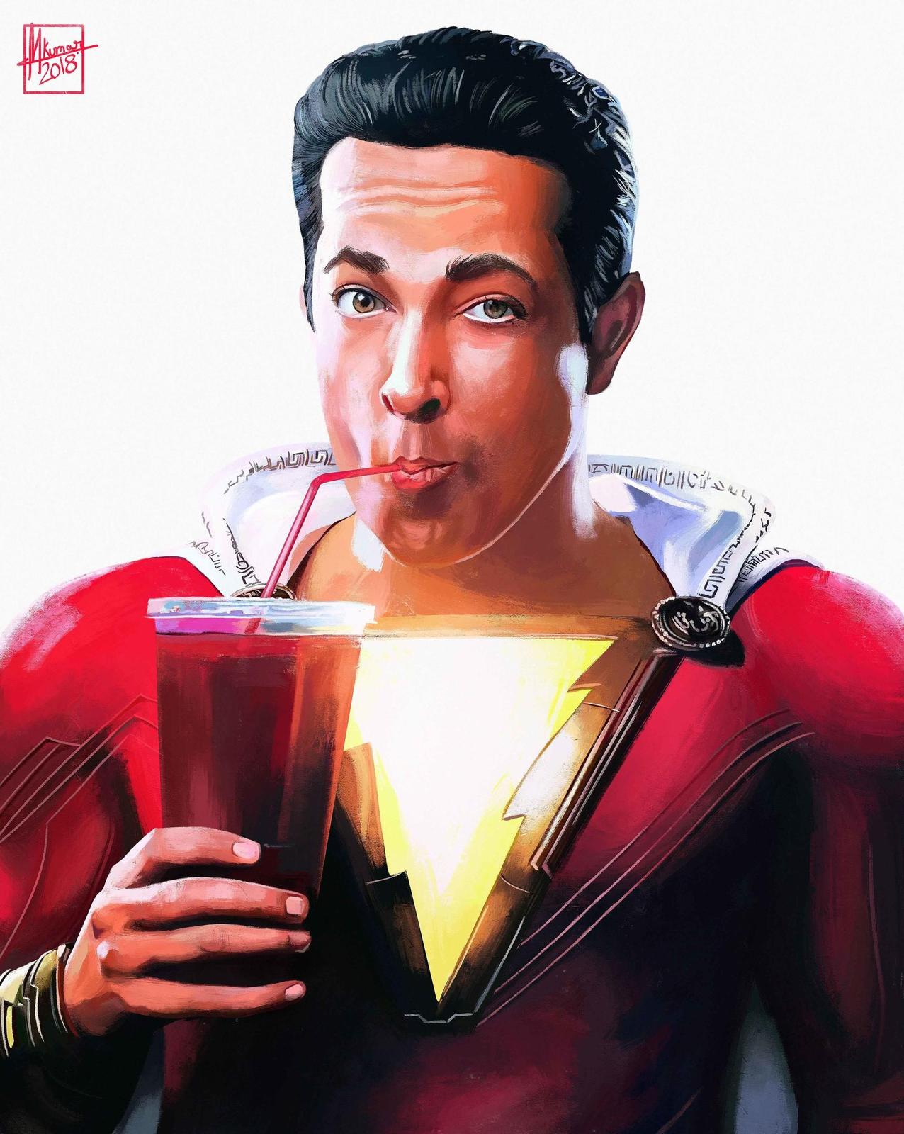 Shazam Superhero Sip Wall Art