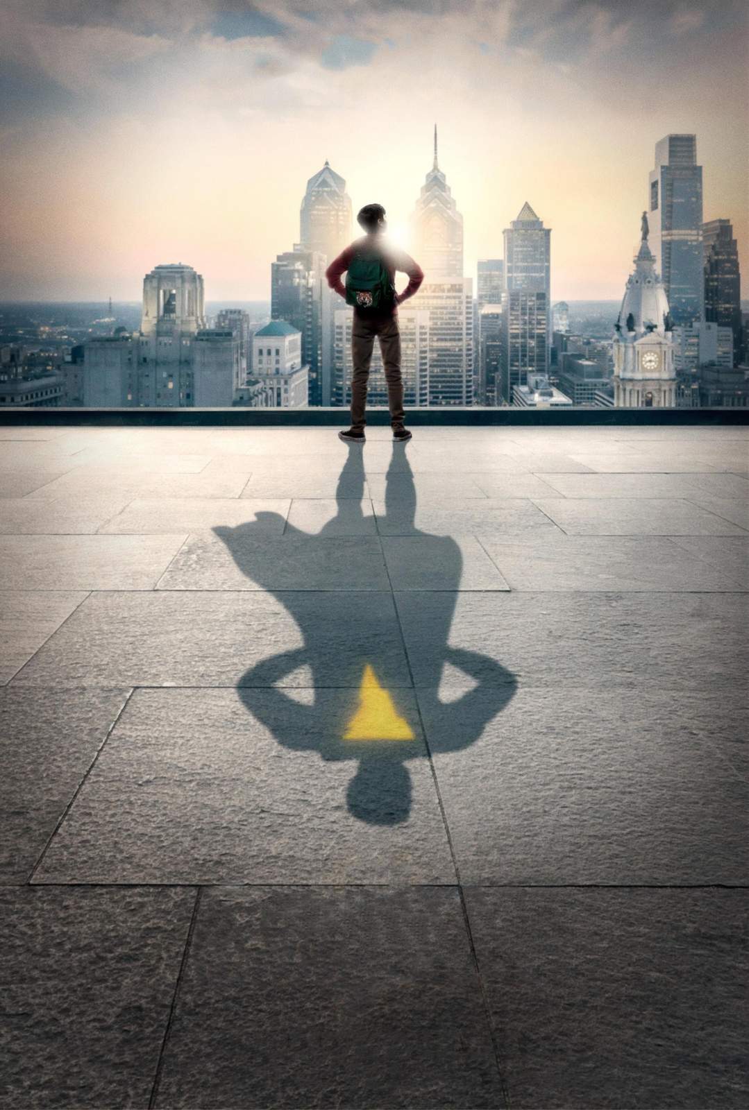 Superhero Silhouette Cityscape Wall Art