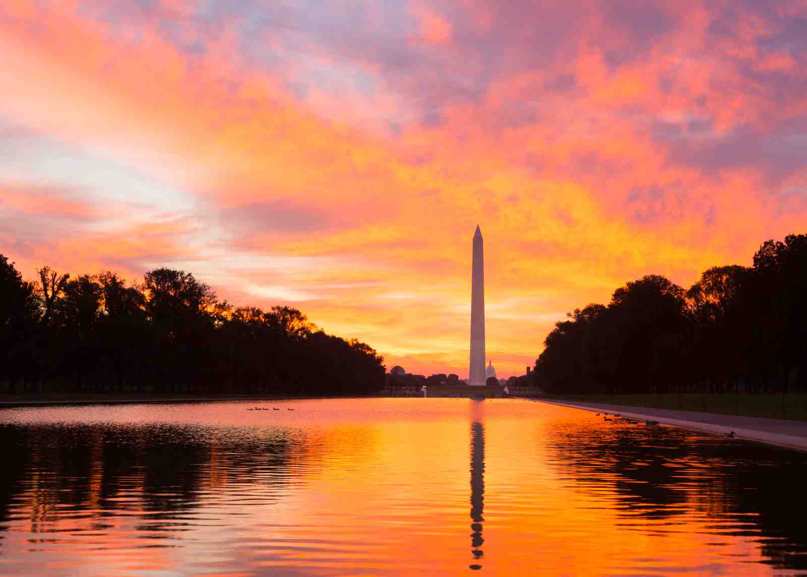 Washington Monument Sunset Wall Art
