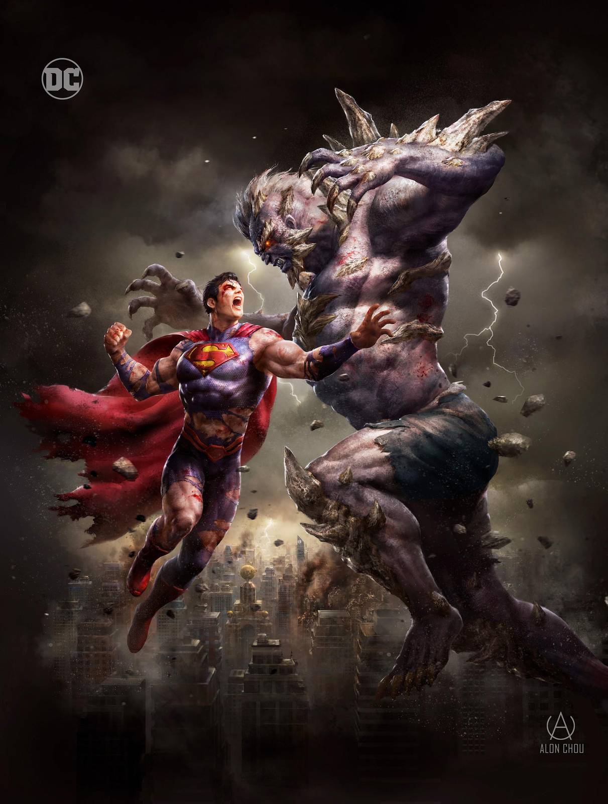 Epic Superman vs Doomsday Battle Wall Art
