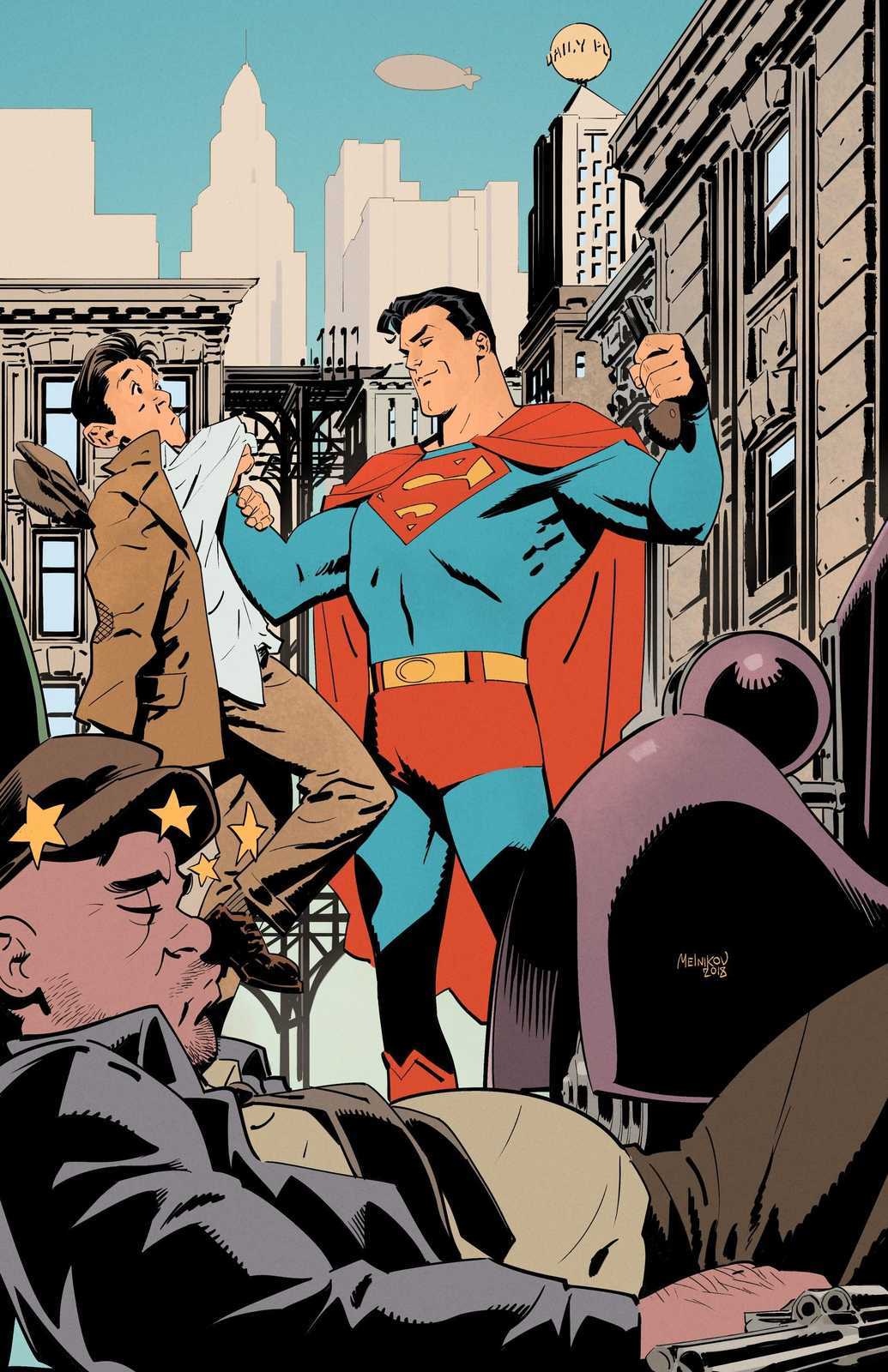 Superman Saves the Day Retro Comic Wall Art