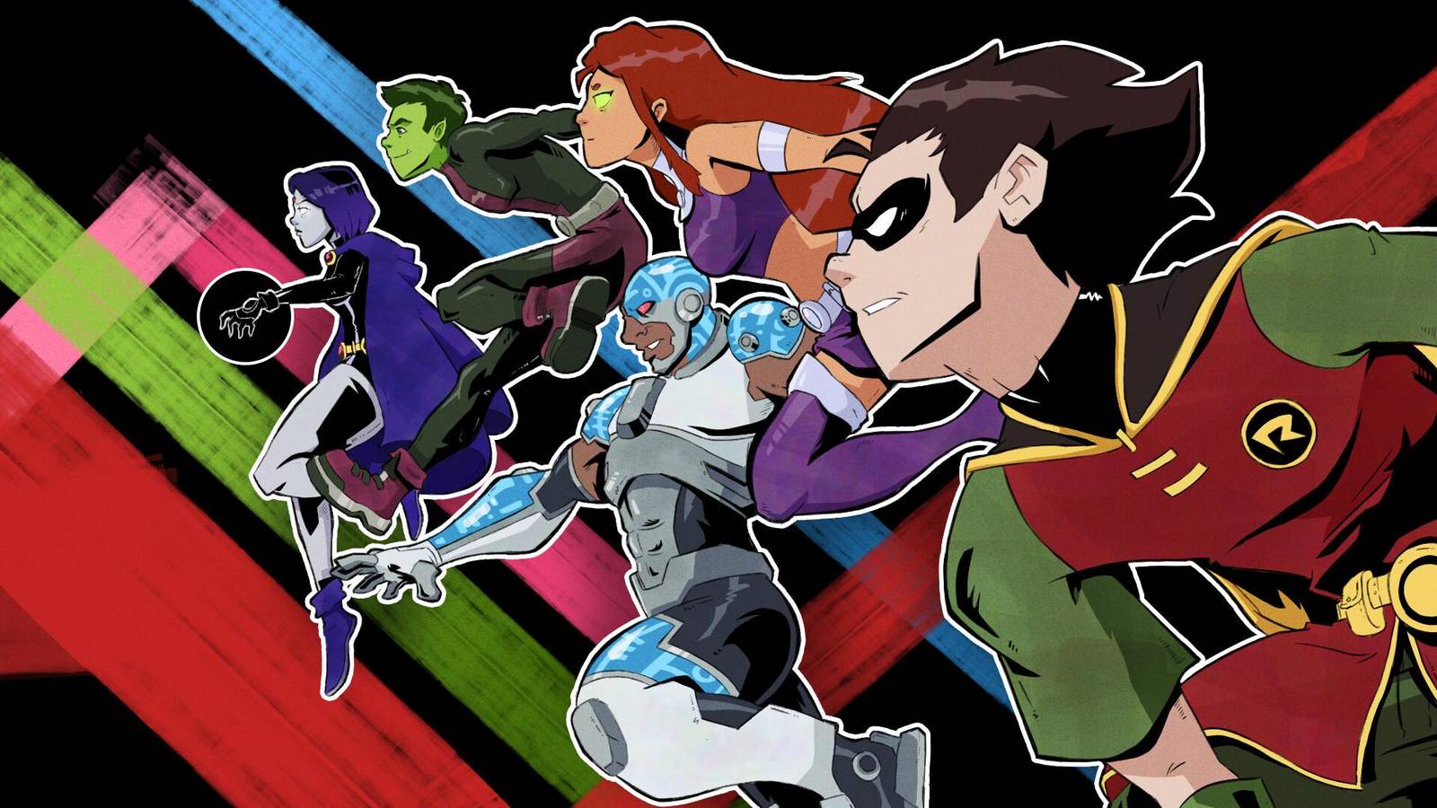 Teen Titans Go Dynamic Action Wall Art