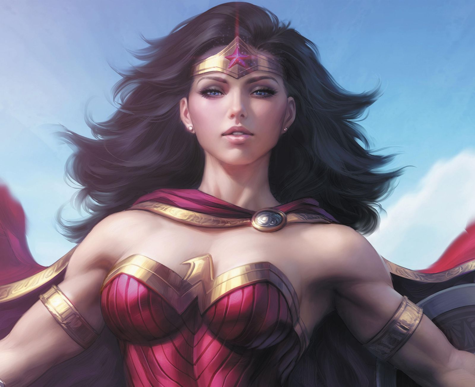 Dynamic Wonder Woman Heroic Pose Wall Art
