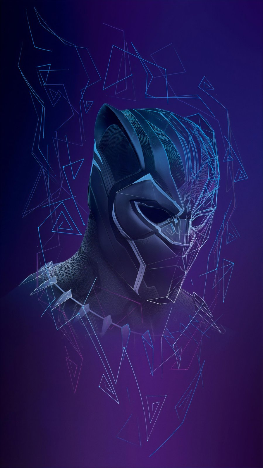 Black Panther Geometric Tech Wall Art