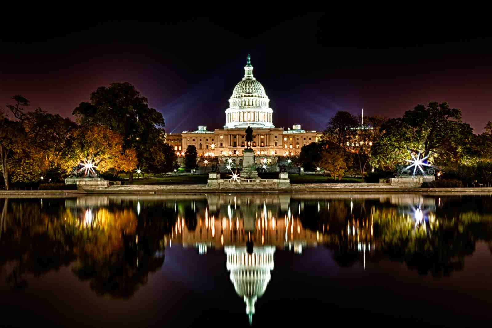 Majestic Capitol Building at Night Wall Art