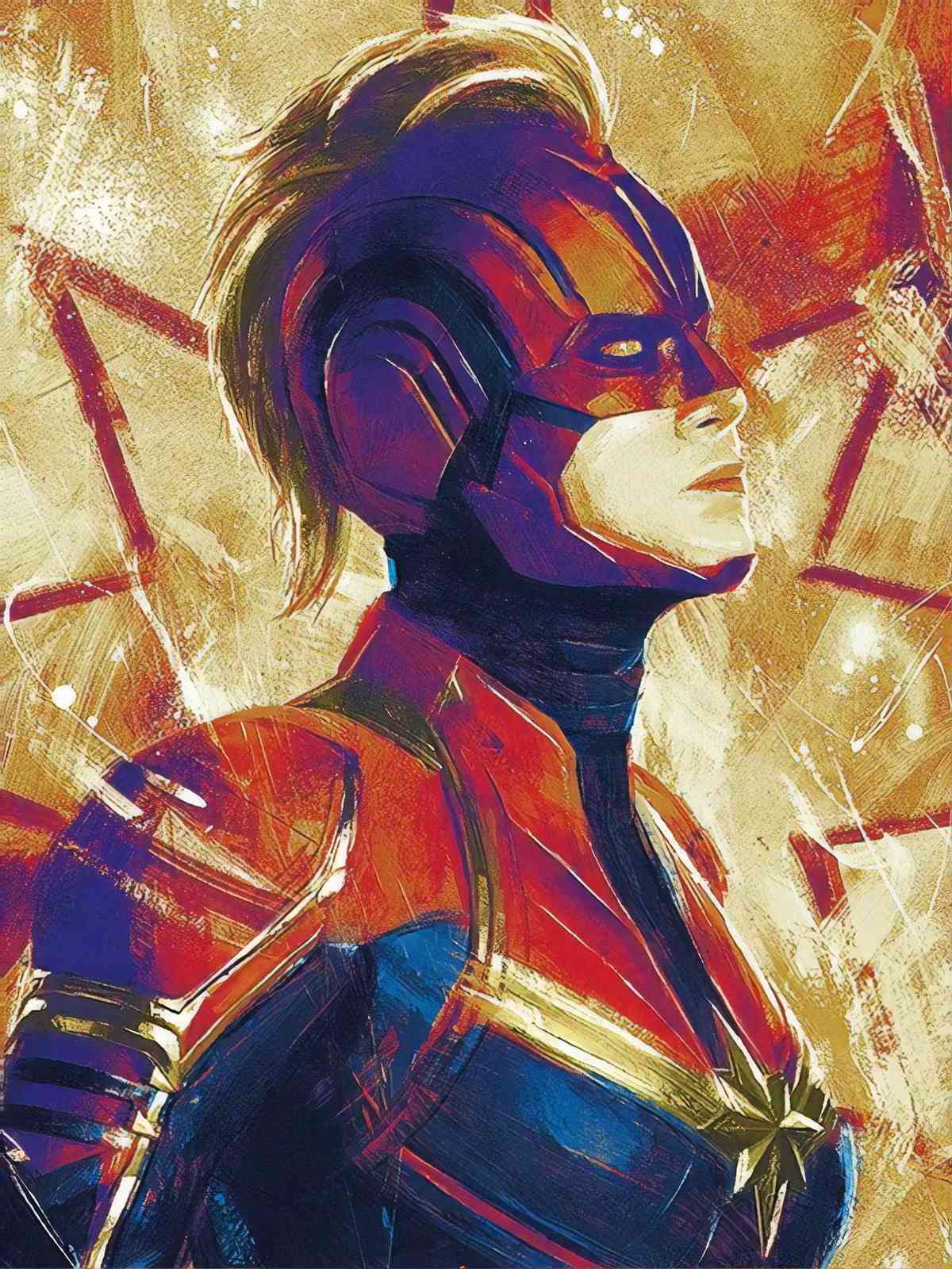Bold Captain Marvel Art Wall Art