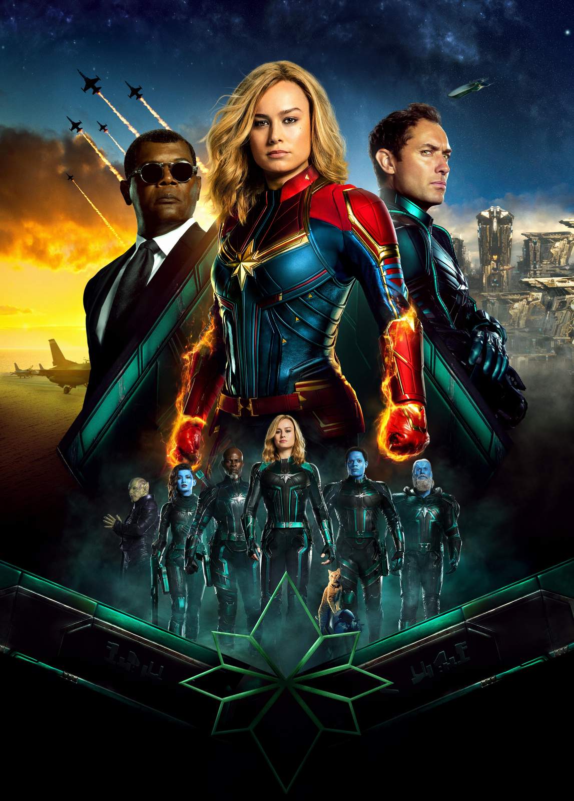 Captain Marvel Team Glow Wall Art