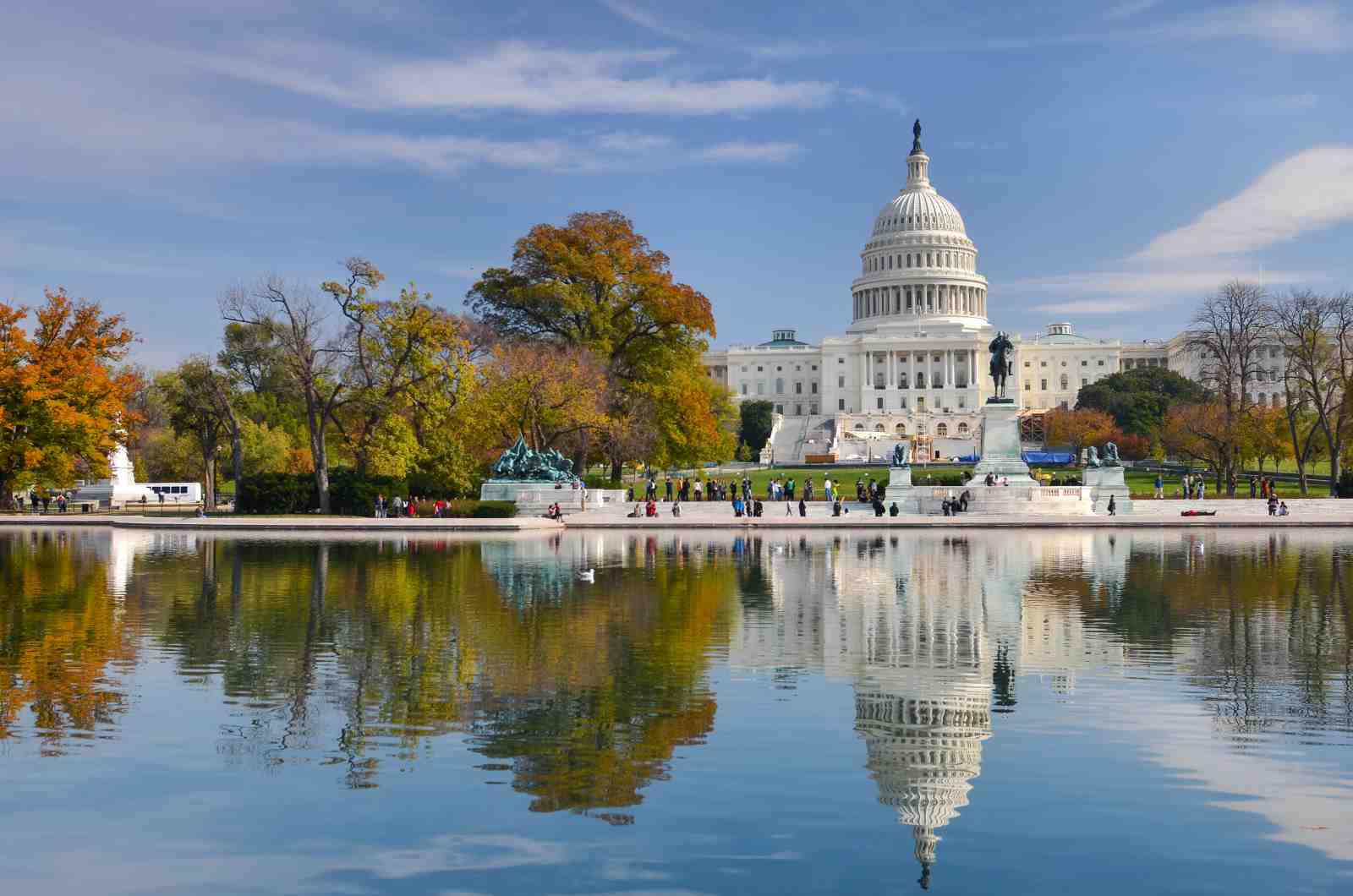 US Capitol Reflection Autumn Wall Art