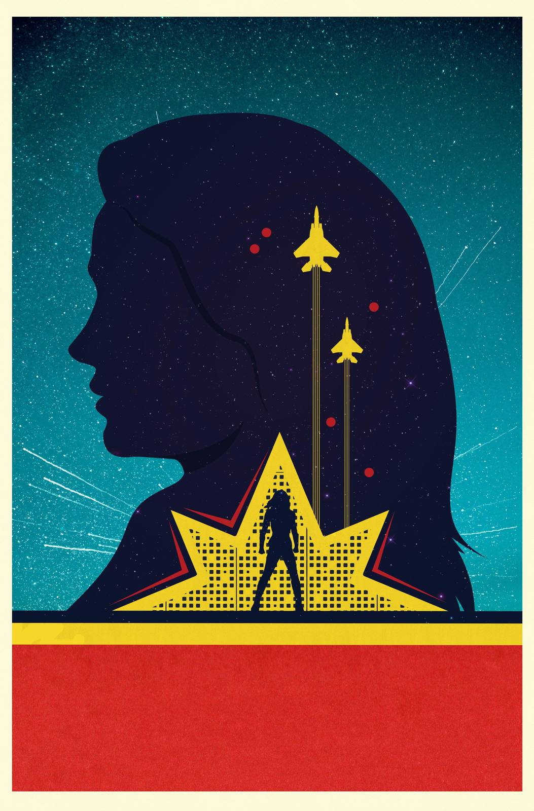 Cosmic Heroine Silhouette Wall Art