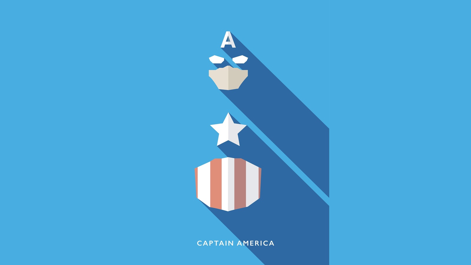 Minimalist Captain America Emblem Wall Art