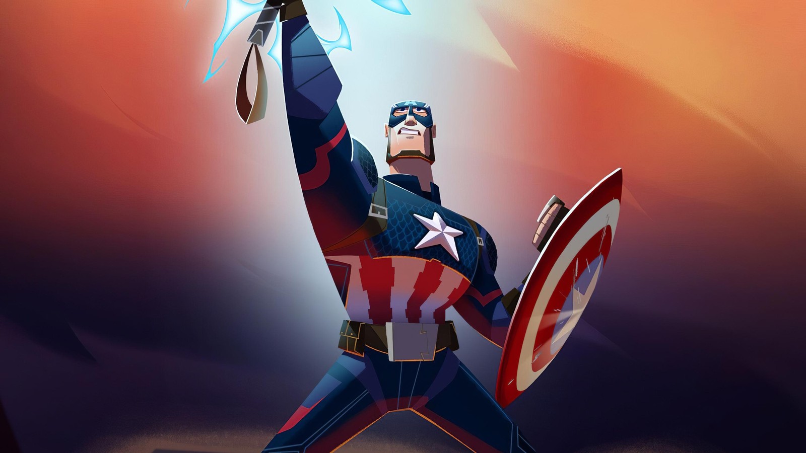 Heroic Captain America Stylized Wall Art