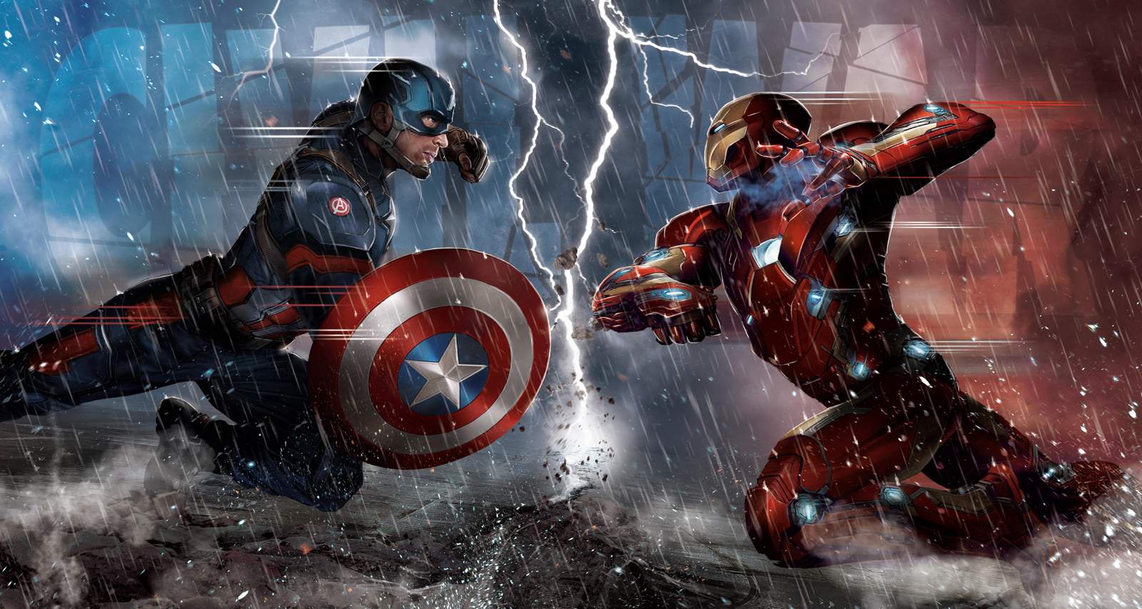 Epic Captain America vs Iron Man Wall Art