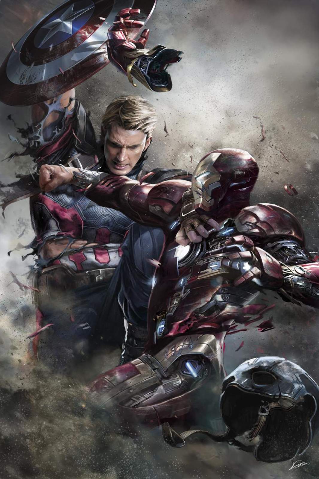 Captain America vs Iron Man Fight Wall Art