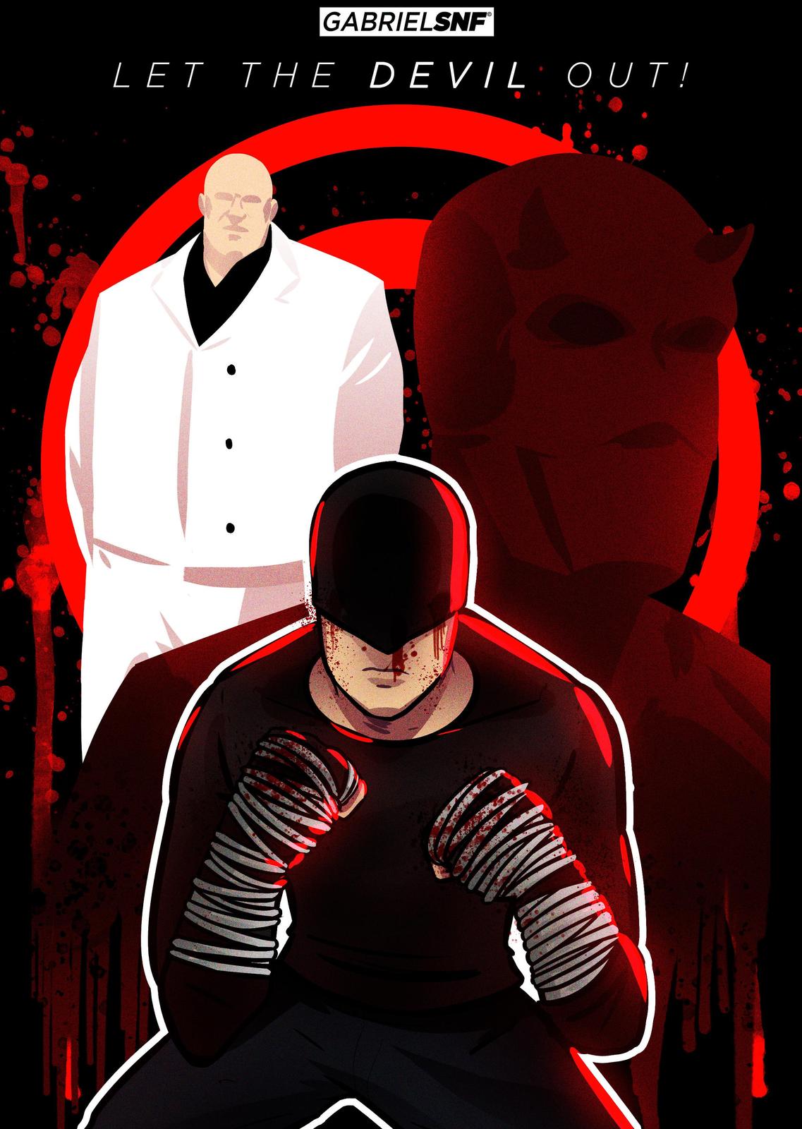 Daredevil vs Kingpin Comic Art Wall Art