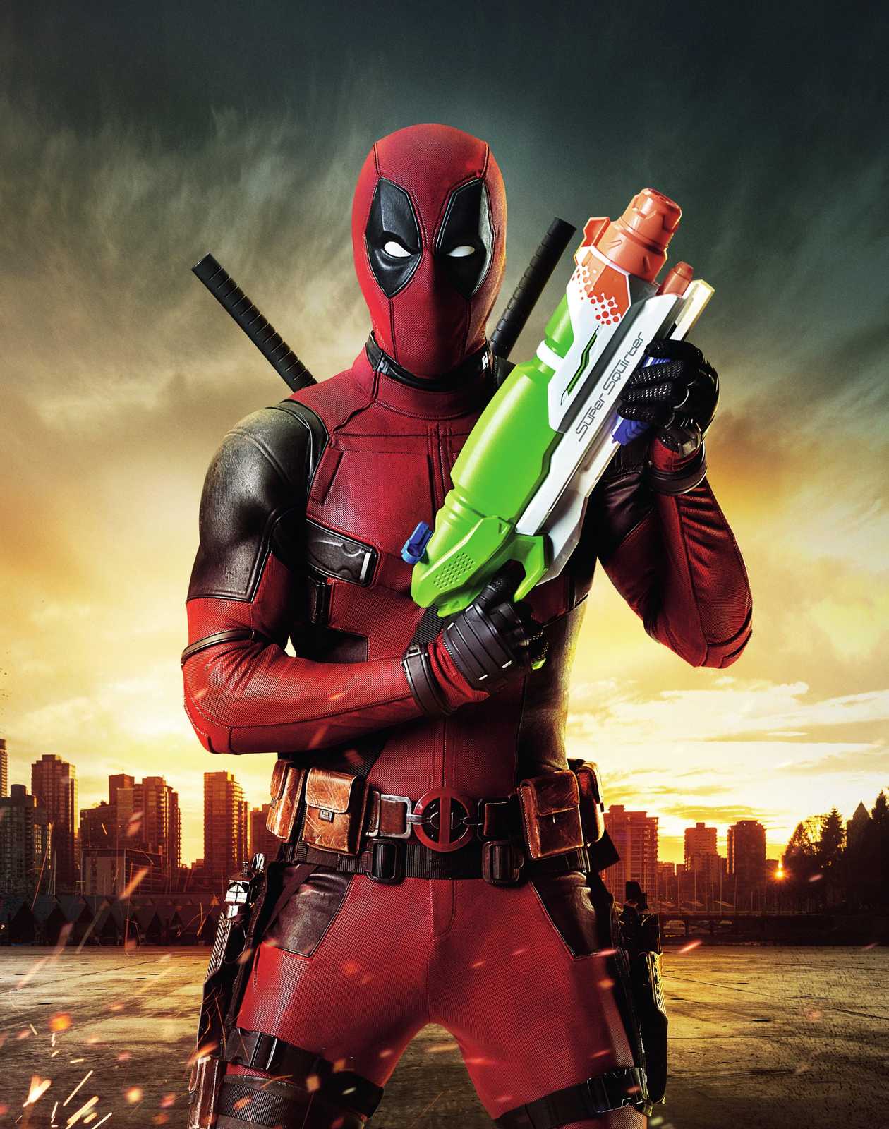 Deadpool with Super Squirter Wall Art