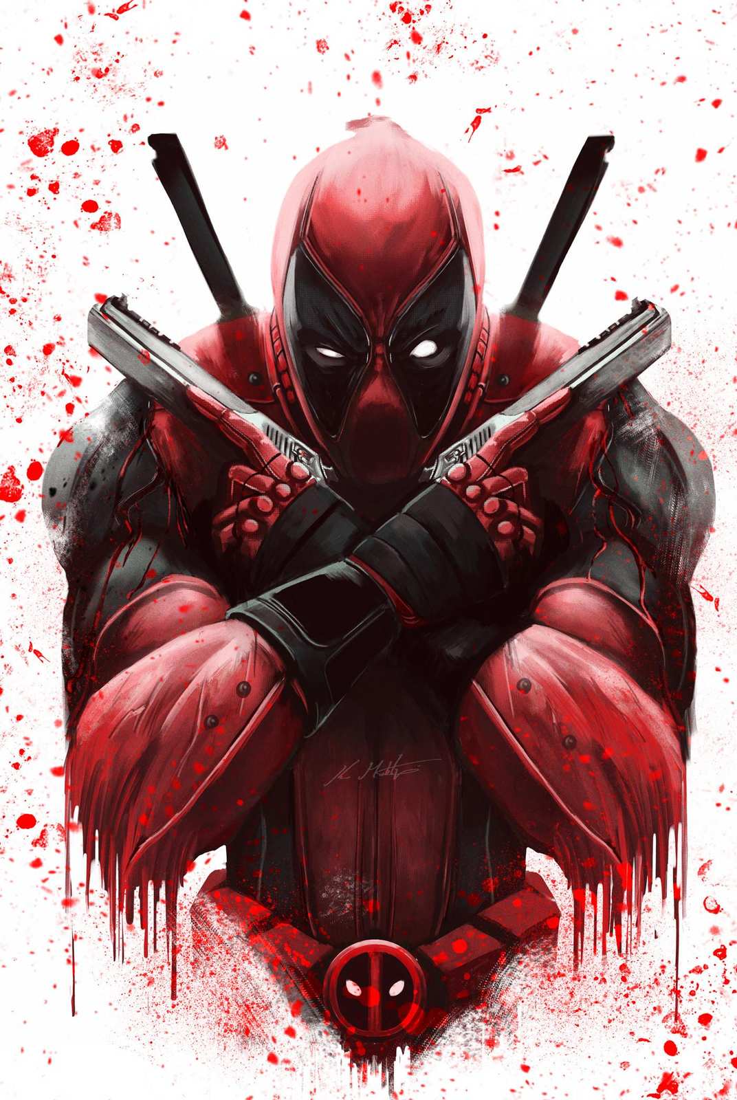 Deadpool Blood Splatter Comic Wall Art